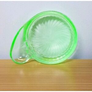 Uranium‎ Glass MacBeth Evans Swirled Optic Coaster Spoon Rest Pat. No. 1662146